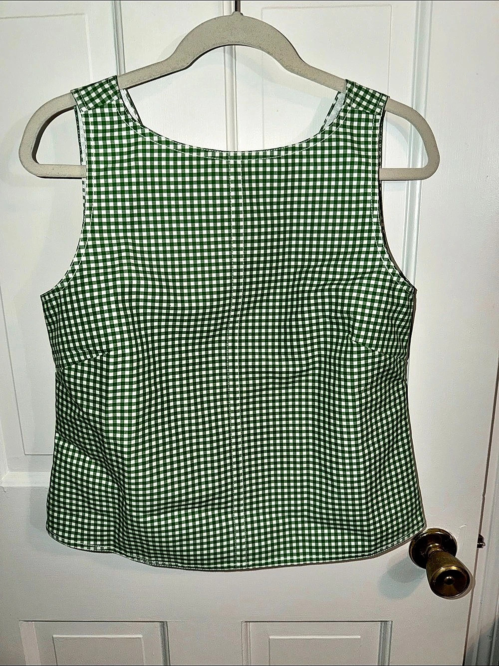 NWT J.Crew Green Gingham Tank Size 8